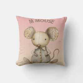 Almofada Design do Nursery: Ênfase Adorável do Mouse e do M