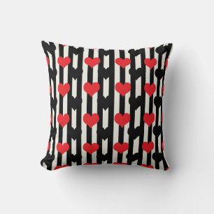 Almofada Design do padrão cardíaco vermelho vermelho-preto