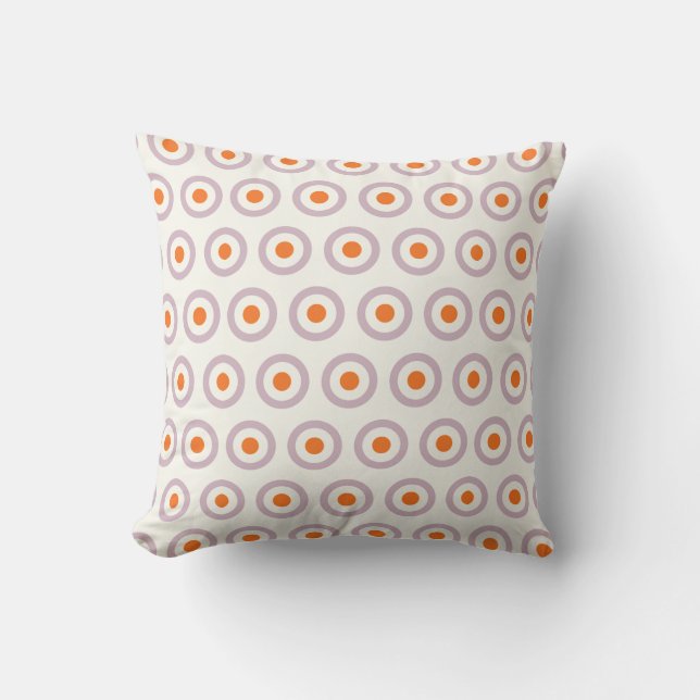 Almofada Design do ponto do círculo roxo e laranja (Frente)