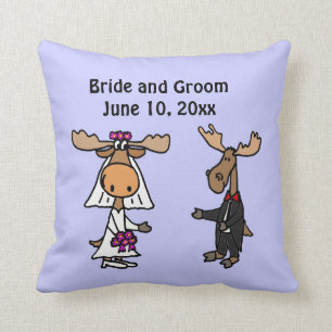 Almofada Design engraçado do casamento dos noivos dos alce