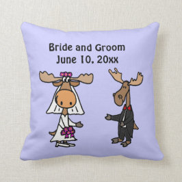 Almofada Design engraçado do casamento dos noivos dos alces