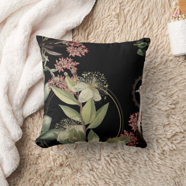 Almofada Design Floral Artístico Negro (Cobertor)