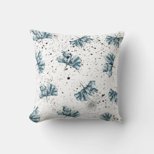 Almofada Design Floral azul de aço elegante