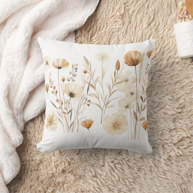 Almofada Design Floral de Aquarela - Gi Elegante e Artístic (Cobertor)