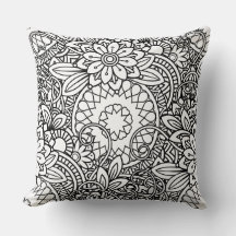 Design Floral de Gráfico Branco e Preto Negrito