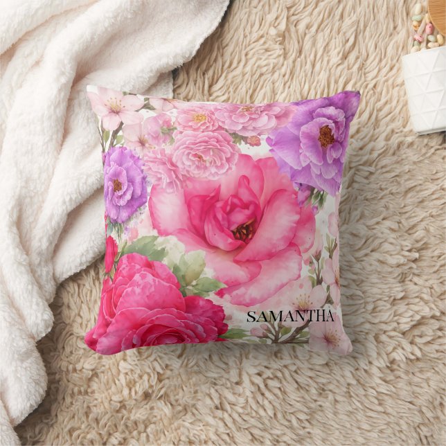 Almofada Design Floral Personalizado (Cobertor)