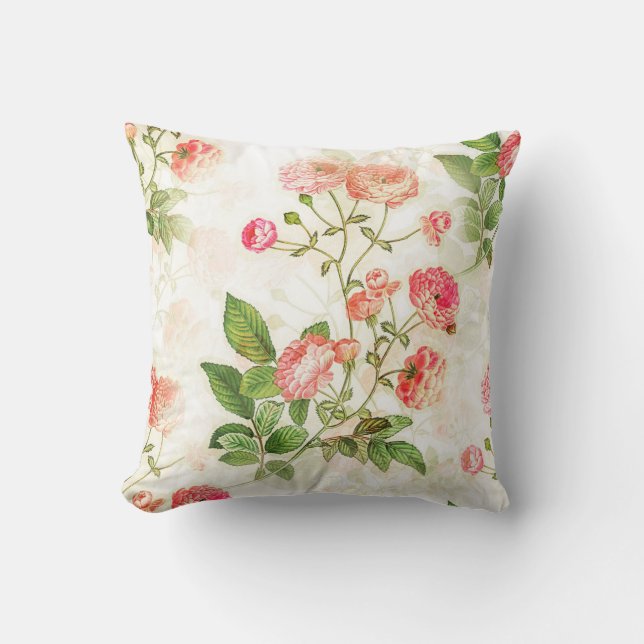 Almofada Design Floral Rosa, Vitoriano Simples| (Frente)