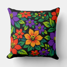 Almofada Design Floral Vibrante com Flores Coloridas