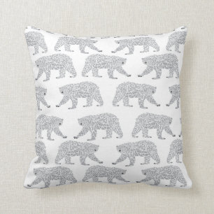 Almofada Design geométrico cinzento do urso polar - bebê
