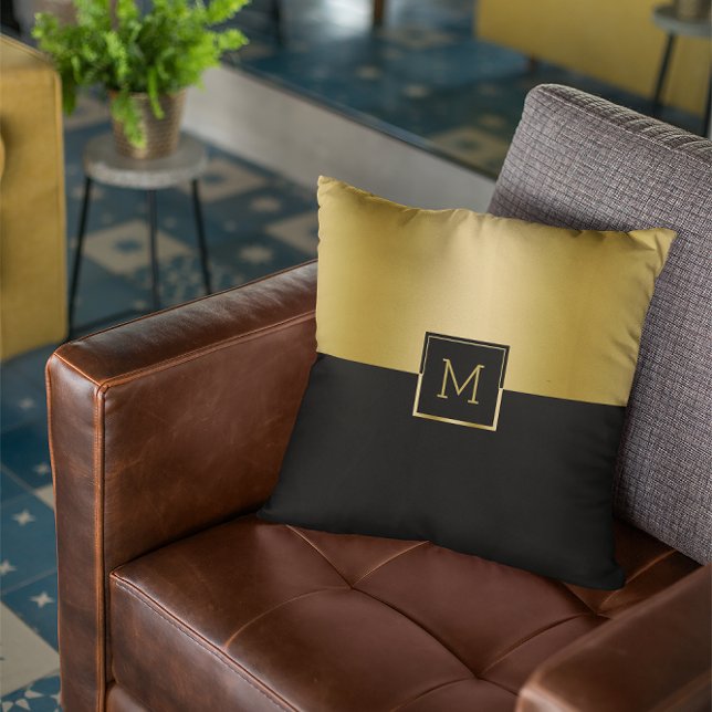 Almofada Design geométrico de ecrã plano e dourado (Criador carregado)