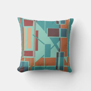 Almofada Design Geométrico Seafoam Turquoise Burgundy