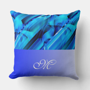 Almofada Design gráfico sem costura - preto azul I