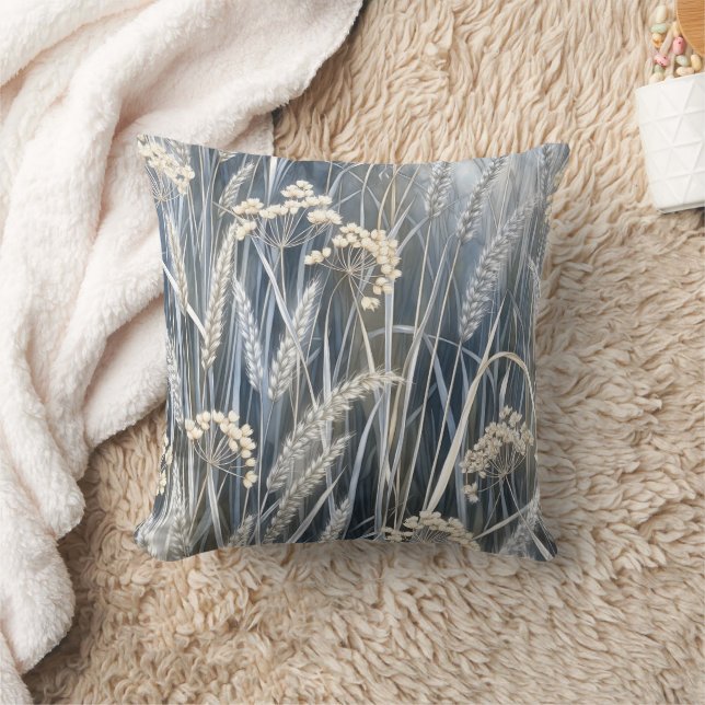 Almofada Design Impressionista de Trigo Tranquilo e Flor Si (Cobertor)