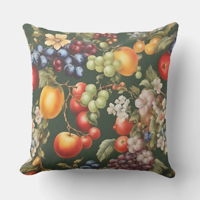 Almofada Design italiano elegante com Frutas e flores (Frente)
