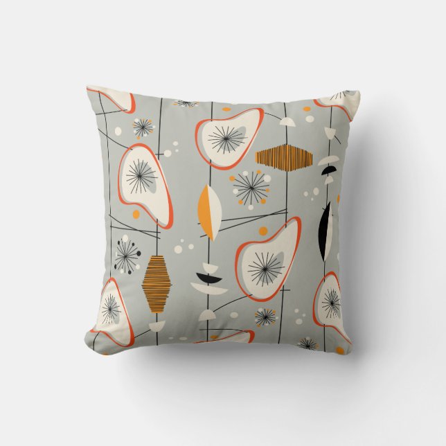 Almofada Design Moderno do Século Médio Atômico de 1950 (Frente)