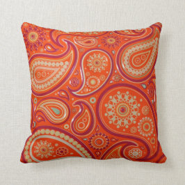 Almofada Design Orange Paisley