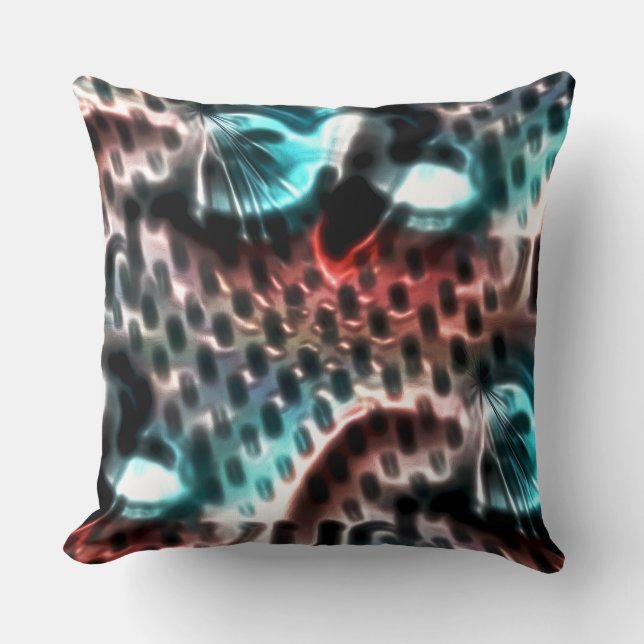 Almofada Design perfurado com gotas de tinta no vinho t (Frente)