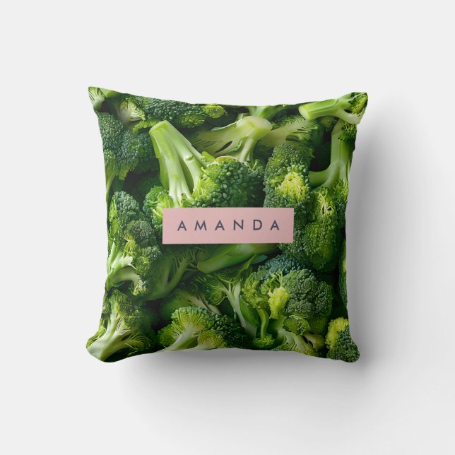 Almofada Design Personalizado de Brócolis Verde Fresco (Frente)