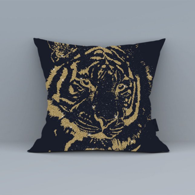 Almofada Design preto Dourado Tigre (Criador carregado)
