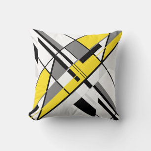 Almofada Design preto preto-branco Cinza preto-amarelo