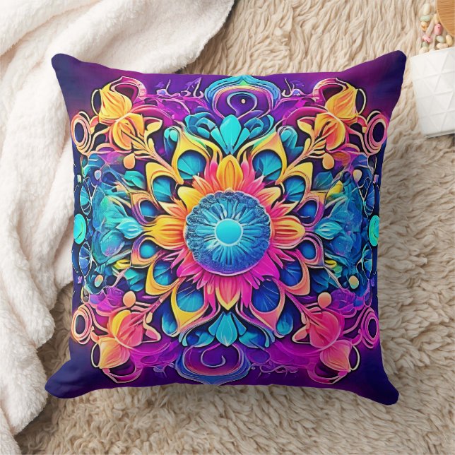 Almofada Design Psychedelic Mandala (Cobertor)