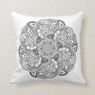 Almofada Design redondo do Doodle