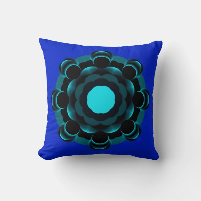 Almofada Design Teal-ish Mandala ~ 7.25.24.2 (Frente)