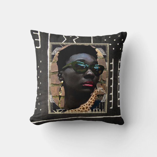 Almofada Design Urbano Africano Americano (Frente)
