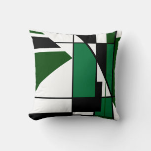Almofada Design Verde Escuro, Preto, Semádico Branco