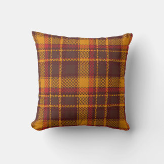 Almofada Design Xadrez Amarelo Mostarda e Ferrugem Aconcheg