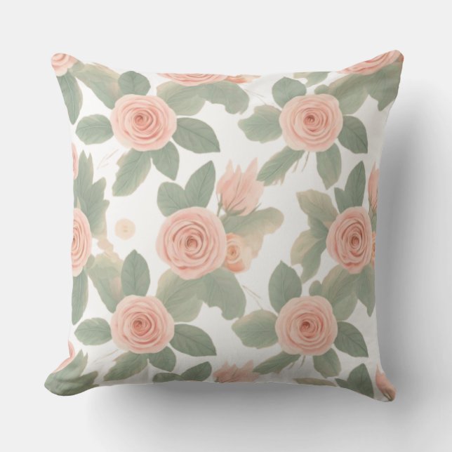 Almofada Designs de Travesseiro Floral de Aquarelas Whimsic (Frente)