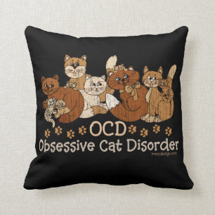 Almofada Desordem obsessiva do gato de OCD