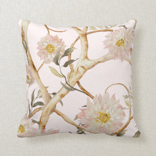 Almofada Desperdício de Aquarela Floral Blush Rosa Chinois