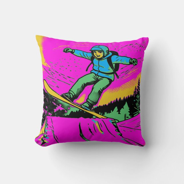 Almofada Destemido - Esquiador de Snowboard (Frente)
