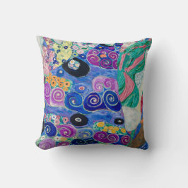 Almofada Detalhe da Maiden por Gustav Klimt