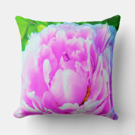 Almofada Detalhe impressionante da Flor de Peony Rosa Dupla