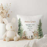 Almofada Detalhes do Bebê de Animais Florestais<br><div class="desc">Apresentando nosso travesseiro decorativo de detalhes de animais da floresta - perfeito para uma celebração engraçada e caprichosa! Apresentando um tema moderno da floresta aquática com criaturas adoráveis como uma raposa, urso pardo, coelho e veado, é excelente para um chá neutro em termos de gênero. Essa design boêmica estabelece uma...</div>