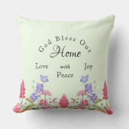 Almofada Deus abençoe Nosso Nome Da Família Selvagem Verde