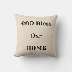 Almofada Deus abençoe nosso Travesseiro decorativo para ca