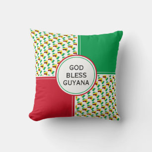 Almofada DEUS ABENÇOE Patriótico da Guiana GUYANA