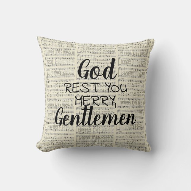 Almofada Deus Descanse Feliz, Cavalheiros (Frente)