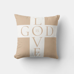 Almofada Deus é amor citando Christian Tan e White