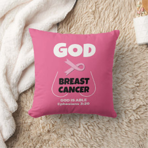 Almofada DEUS É MAIOR DO QUE A CANCER-Camisa-Cristã MAMA