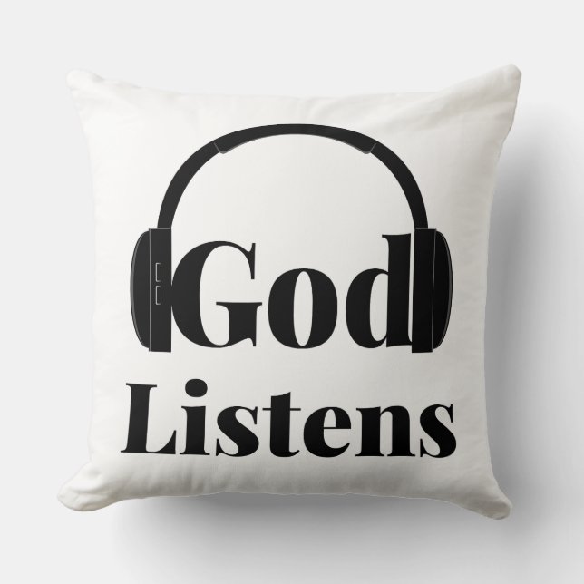Almofada Deus Escuta Cota Baseada Na Fé (Frente)