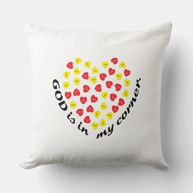 ALMOFADA DEUS ESTÁ NO MEU CANTO. (Frente)