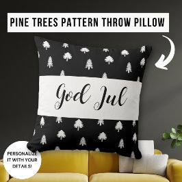 Almofada Deus Jul Felry Natal - Presente de padrão escandin