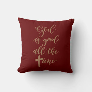 Almofada Deus Reversível é bom o tempo todo com cruz