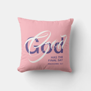Almofada DEUS TEM A ÚLTIMA Escritura de Monograma Rosa