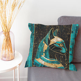 Almofada Deusa Gato Egípcia Bastet - Arte Mosaica