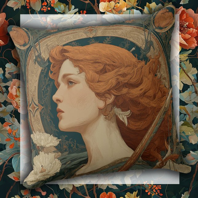 Almofada Deusa Grega Art Nouveau (Criador carregado)